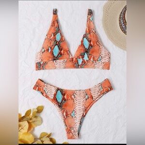 SHEIN Vibrant Snakeskin Bikini